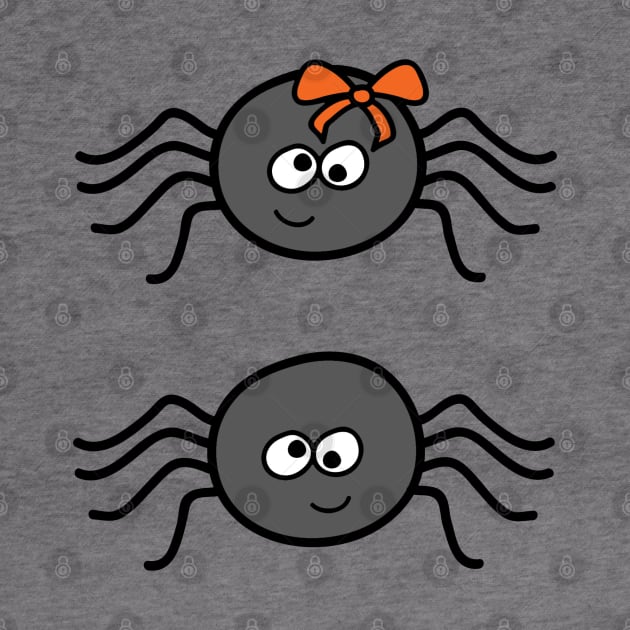 Cute Male and Female Halloween Spiders by PLLDesigns